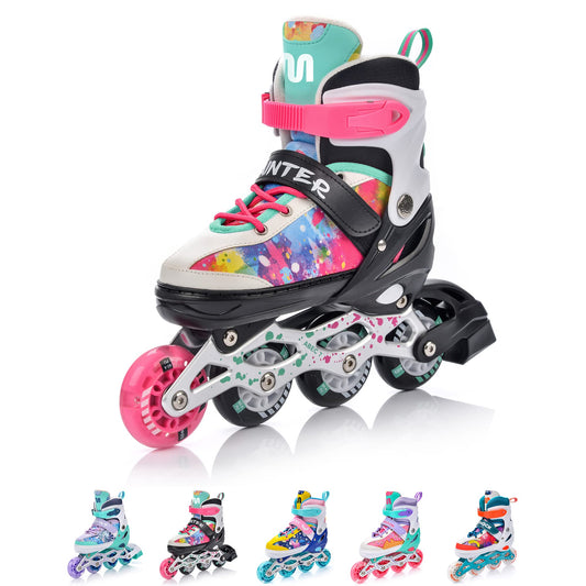 meteor® Inline Skates 4in1 Racing Skates Kids Inline Skates Rollerskates Roller Blades Quad Skates Carbon Kids Inline Skates Adjustable Shoe Big Wheels