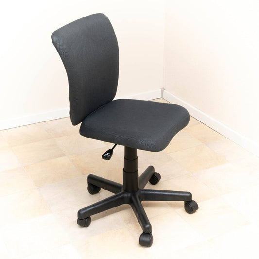Nexos Trading Children's Office Chair Swivel Chair without Armrests Easily adjustable in height Gray padded with wheels Mesh cover Desk chair