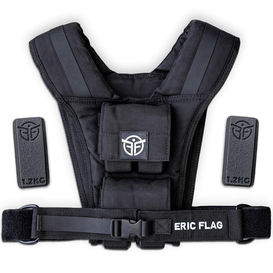 Eric Flag Weight Vest 20kg or 10kg - Adjustable Weighted Vest for CrossFit, Strength Training, Calisthenics, and Gym. Comfortable vest with removable metal weights, suitable for both men and women.