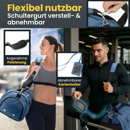 Heroic® sports bag & duffel bag for men and women small I training bag with shoe compartment and wet compartment I ideal as a travel carry-on, gym bag, fitness bag, training bag, sports bag.