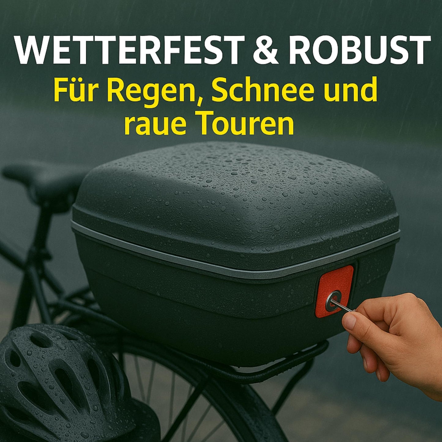 Thiru Touring-Treasure Bike Case 14L - lockable waterproof bike box for luggage rack - theft-proof hard shell with universal mount for e-bike, trekking & city bike - Made in Germany