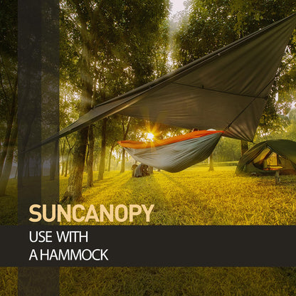 VOSOIR Tarp 3x5M Waterproof, Ultralight Camping Tent Tarp with 15 Grommets+8 Aluminum Stakes+10 Nylon Ropes, Anti-UV Snow Rain Protection, Lightweight Compact, for Hammock Camping Picnic (Dark Brown)