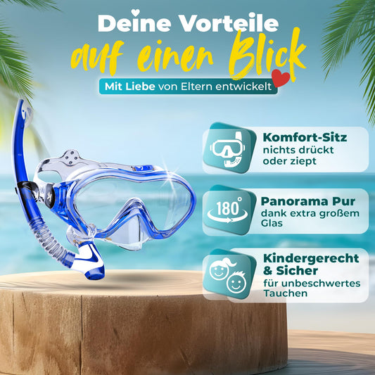 KIDVERSE Kids' snorkel set for boys and girls includes goggles and snorkel. Dive mask and child-sized snorkel for underwater adventures.