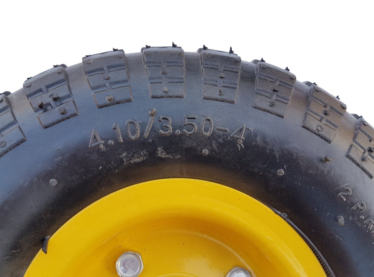 2 x FROSAL pneumatic wheel for hand cart Ø 260 mm 4.10/3.50-4 | Spare tire for sack barrow | 16 mm axle | Wheel with ball bearing | Steel rim Yellow