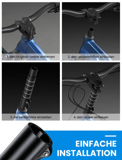 COICER Handlebar Riser Bike, Stem 28.6mm/21 × 2.86cm, Bicycle Handlebar Extension for Riding Health, Handlebar Extension Aluminum for MTB, Road Bike, City Bikes