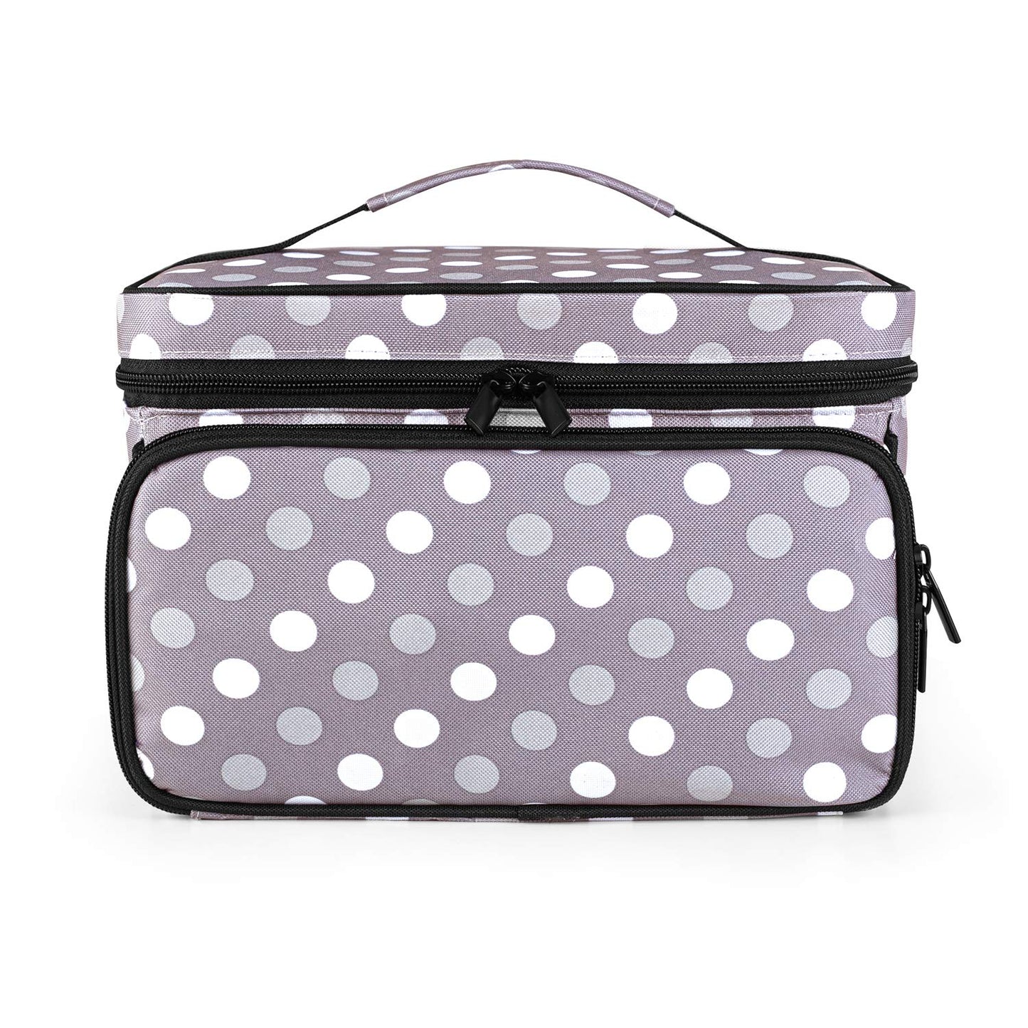 Luxja Sewing Accessories Bag, Sewing Kit Storage Bag, Yarn Bag for Wool, Sewing Tool Tote for Beginners, Travelers, Sewing Classes, Gray Dot