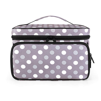 Luxja Sewing Accessories Bag, Sewing Kit Storage Bag, Yarn Bag for Wool, Sewing Tool Tote for Beginners, Travelers, Sewing Classes, Gray Dot