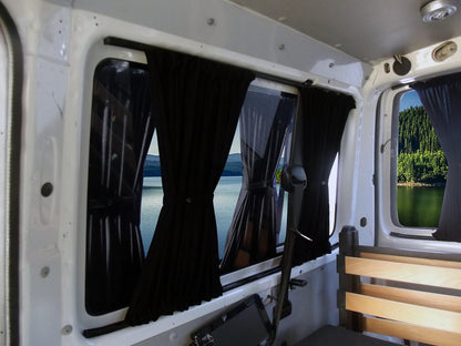 BREMER SEAT COVERS custom curtains sun protection compatible with VW T5 T6 T6.1 Multivan Caravelle Short Wheelbase in Black Camping Accessories Motorhome Accessories Camper Curtain Set 717-2