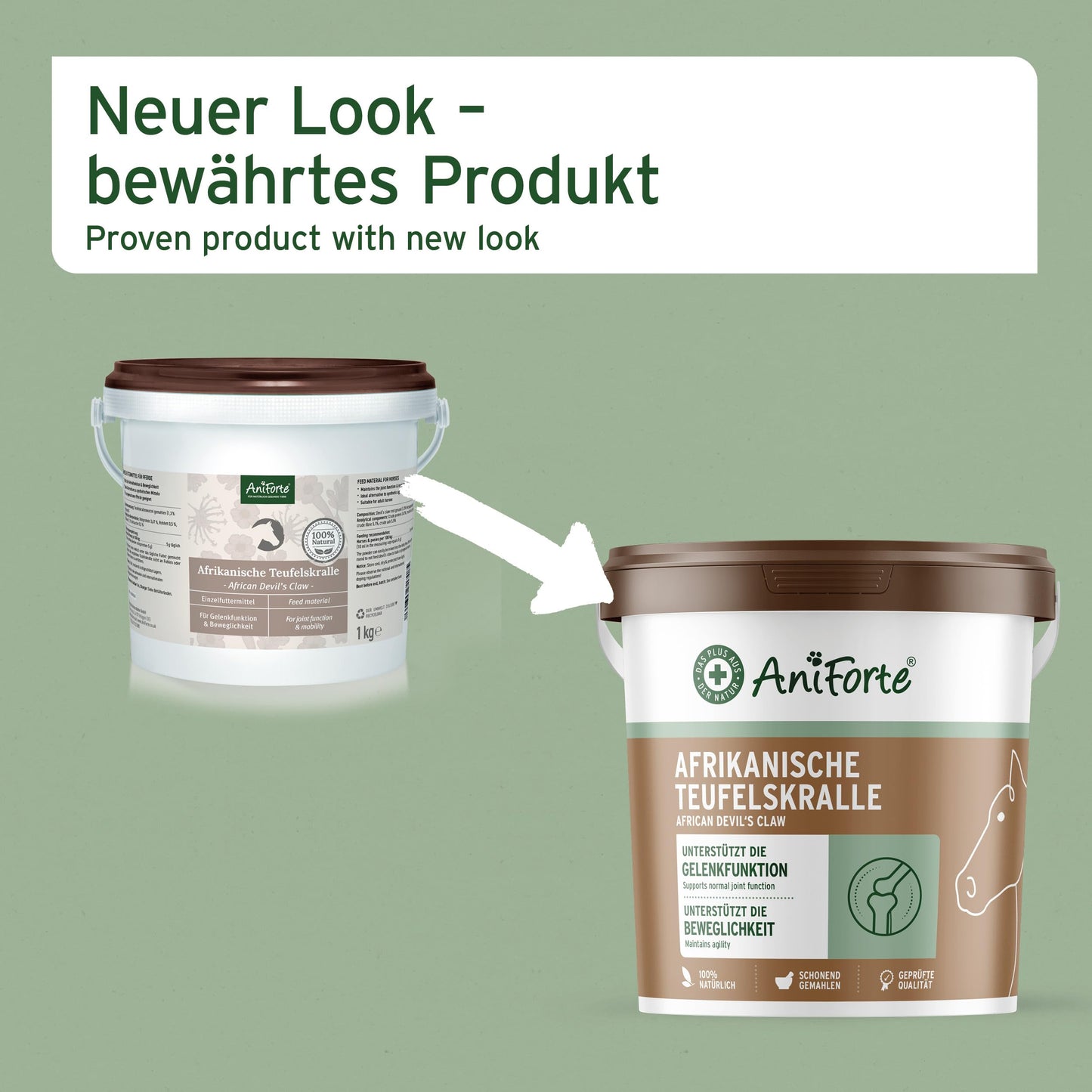 AniForte African Devil's Claw for Horses 1 kg - Natural joint powder for horses, Devil's claw powder for joints, tendons, & ligaments, for agility.