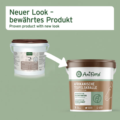 AniForte African Devil's Claw for Horses 1 kg - Natural joint powder for horses, Devil's claw powder for joints, tendons, & ligaments, for agility.
