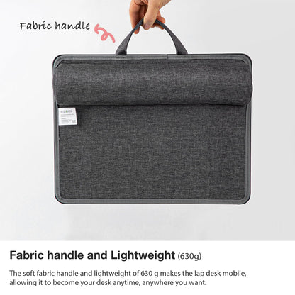 Ergonomic laptop lap cushion, home office cushion tray with pillow, laptop table for bed/couch/sofa, laptop pad for up to 15.6 inch notebook, tablet, 37 x 26.5 x 5 cm (Medium, Black)