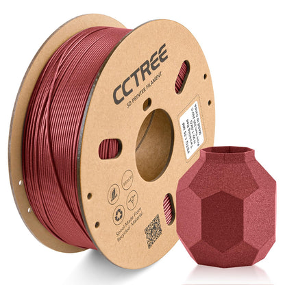 CCTREE PETG 3D Printer Filament 1.75mm, excellent toughness, precision +/- 0.03mm, 1kg spool (2.2lbs), for most FDM 3D printers, Galaxy Red