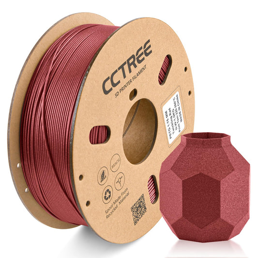 CCTREE PETG 3D Printer Filament 1.75mm, excellent toughness, precision +/- 0.03mm, 1kg spool (2.2lbs), for most FDM 3D printers, Galaxy Red