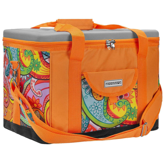 anndora cooler bag XL Paisley orange 40 liters - cooler box insulated bag picnic bag