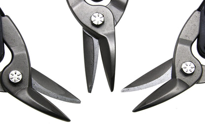 Alkan Sheet Metal Shear Set, 3-piece | left-cutting right-cutting straight-cutting | Metal shears for cutting sheets (bodywork pliers/welder's pliers)