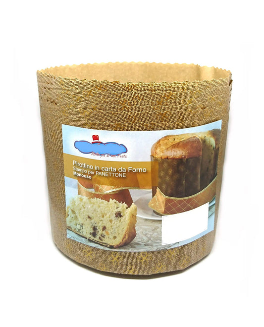 Panettone baking mold 500g tall - 10 pieces - Ragout disposable paper oven - Ideal for Panettone, Panettone gastronomy, with Christmas motif, Pan Brioche, Pan Dolce etc. [Dream's Party]