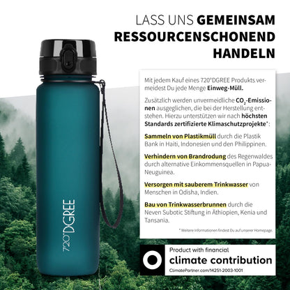 720°DGREE water bottle 1l sport “uberBottle“ softTouch + strainer - BPA-Free - Bottle for college, work, fitness, bike, outdoor, job - Sport bottle made of Tritan - Lightweight, shockproof, reusable