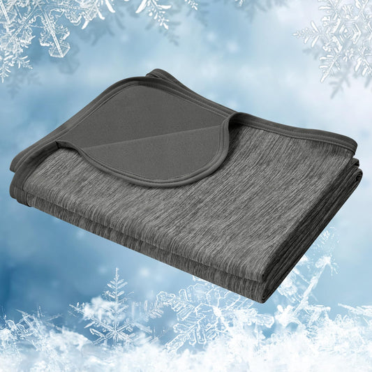WOLTU Cooling Blanket 2 in 1, Summer Blanket Arc-Chill, Q-Max > 0.45, Double-sided Blanket for Summer, self-cooling breathable light, 220 x 240 cm, Gray
