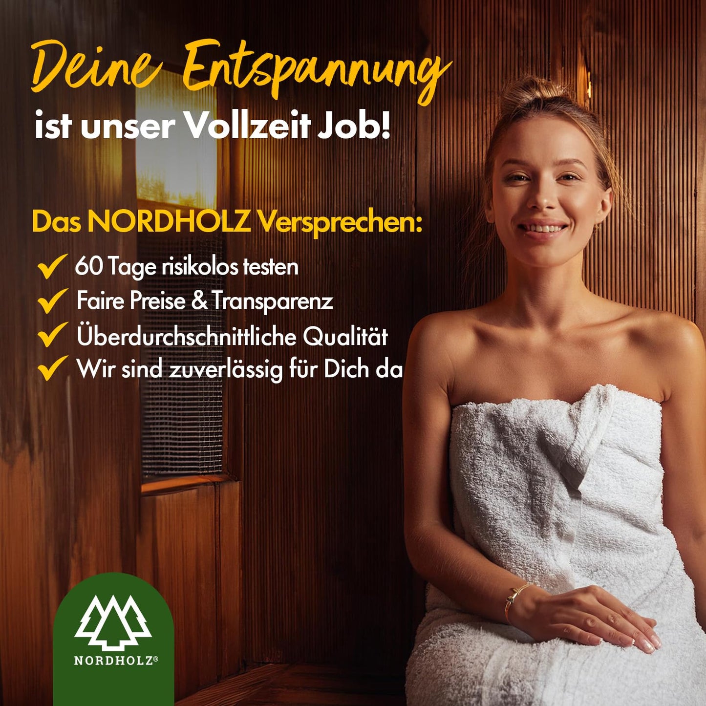 NORDHOLZ® Sauna infusion set - Premium quality [Deep forest essences - 4x100ml] special & natural sauna infusion for intense & relaxing scent - Sauna accessories for sauna fans.