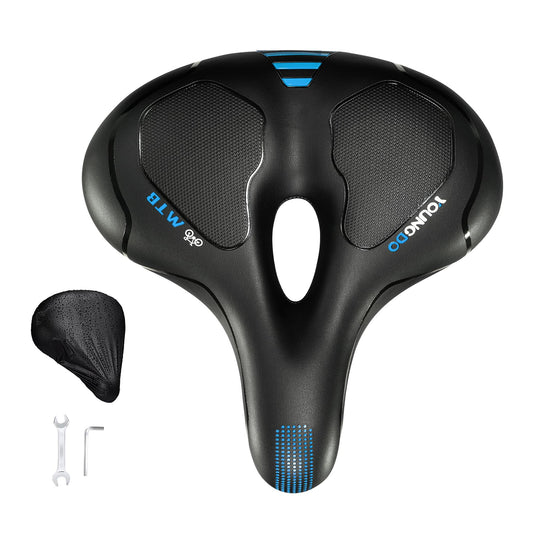YOUNGDO bicycle saddle, gel bike seat, soft, comfortable, breathable, shock-absorbing, Ergonomic bike saddle with waterproof cover.