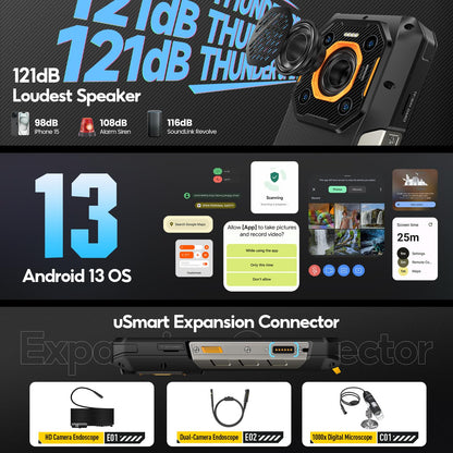 Ulefone Armor 26 Ultra 5G Outdoor Phone, 512GB+24GB 15600mAh/120W Dimensity 8020 200MP+50MP Camera 6.78” 120Hz 121dB IP68 Rugged Smartphone Android 13 Dual SIM Fingerprint ID/NFC 2 Year Warranty.