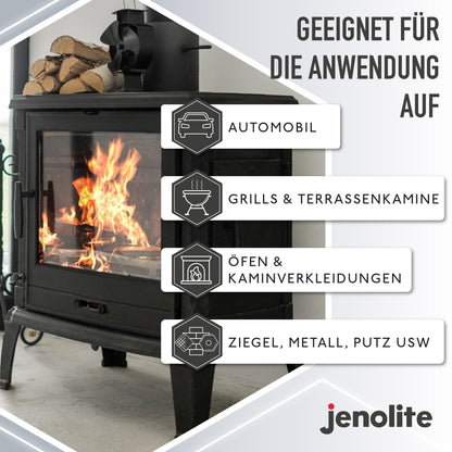 JENOLITE Directorust spray paint for grills and stoves, silver, highly heat resistant up to 650°C | 3 x 400 ml