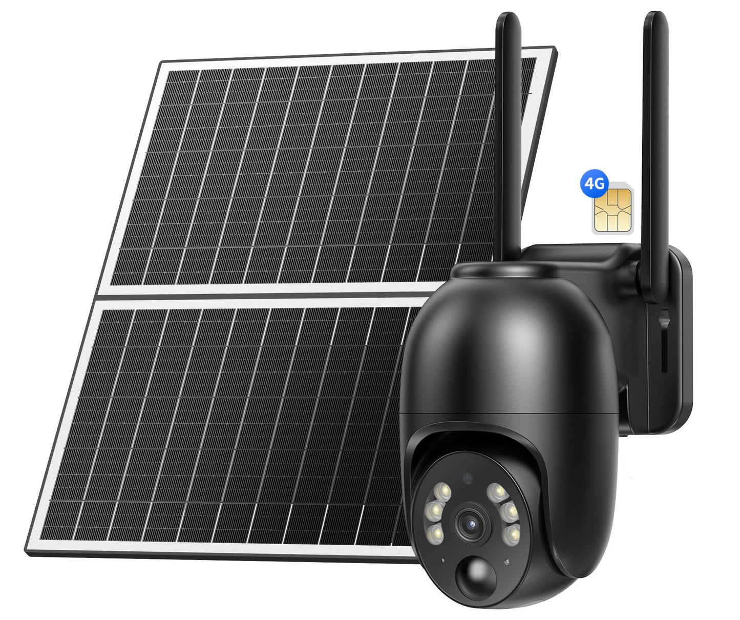 NUASI 4G LTE surveillance camera with SIM card Outdoor 18W Solar Panel, Wireless Solar PTZ surveillance camera Without WiFi Outdoor with PIR motion sensor, 2K color night vision, 355°/105°, 2-way audio, IP66