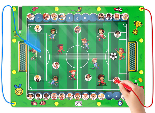Soccer Gifts for Boys: Montessori Toys for 3 4 5 Year Old Boys Kids Magnetic Soccer Game Boy Gift 4-5-3-6 Years Birthday Learning Game for 3-6 Year Old Boys Girls Activity Wooden Toy
