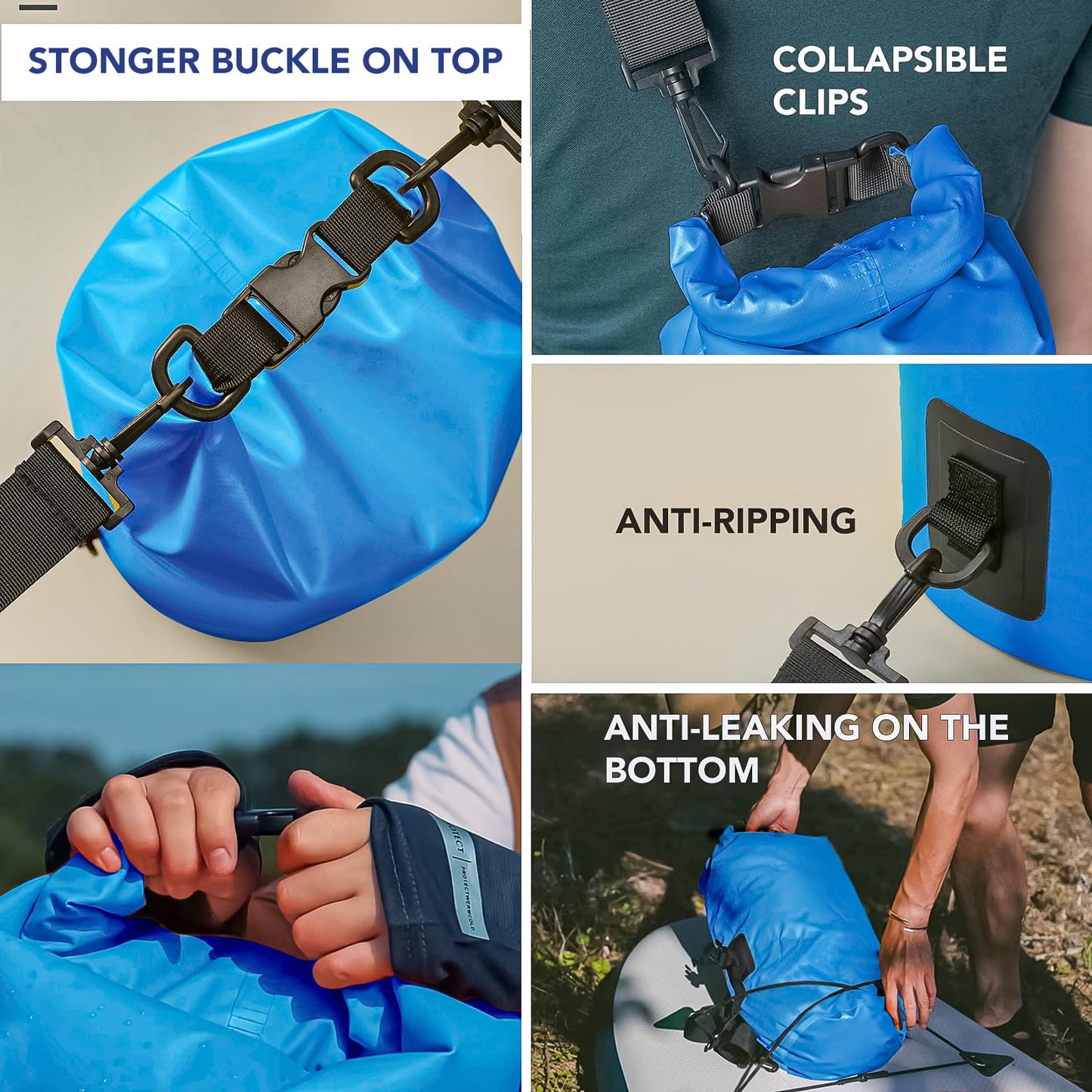 Unigear Dry Bag, 2L/5L/10L/20L/30L/40L/55L, waterproof bag waterproof bags dry sack with phone case and straps for boat and kayak, fishing, rafting, swimming, camping, and snowboarding.