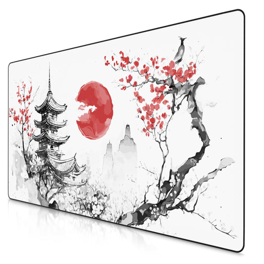 Titanwolf XXXL Oversized Mousepad 47x24 inches, Gaming Mousepad Large, improved precision and speed XXXL, for Logitech mouse and keyboard, Japan Ink Painting