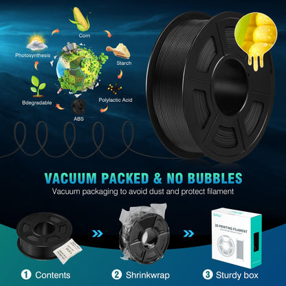 SUNLU ABS Filament 1.75mm Bundle, 3D Printer Filament 0.9kg*2, High Temperature Resistant ABS 3D Printing Filament, High Strength Impact Resistant, 1kg per Spool, 2 Rolls, Black+Black