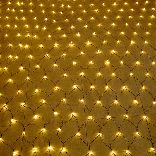 LED light net 6x4m 480LEDs string light net 8 modes curtain light with plug for Halloween Christmas wedding party indoor and outdoor decoration, connectable, warm white