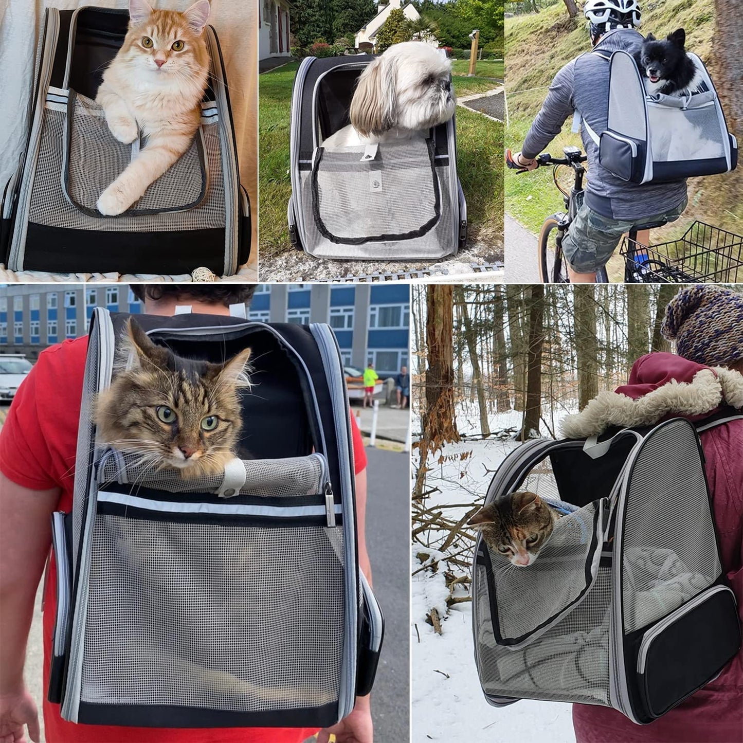 Dog backpack, cat backpack. Backpacks for small dogs and cats, pet carrier transport box cat foldable transport bag dog house breathable travel bag.