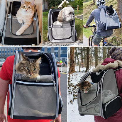 Dog backpack, cat backpack. Backpacks for small dogs and cats, pet carrier transport box cat foldable transport bag dog house breathable travel bag.