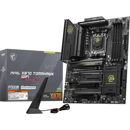 MSI MAG X870 Tomahawk WiFi Motherboard, ATX - Supports AMD Ryzen 9000/8000/7000 processors, AM5-80A SPS VRM, DDR5 Memory Boost 8400+MT/s (OC), PCIe 5.0 x16 & 4.0 x16, M.2 Gen5, Wi-Fi 7, 5G LAN.