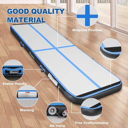 FBSPORT Airtrack Mat, 10cm Thick 4M Tumbling Mat, Gymnastics Mat with Air Pump, Workout Mat with Carrying Bag, Exercise Mat for Home, Outdoor, Yoga