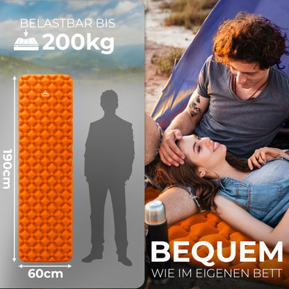ALPENWERT® Isomatte Outdoor [Compact Size & Ultralight] Air mattress perfect for camping, hiking, backpacking and more - inflatable sleeping mat.