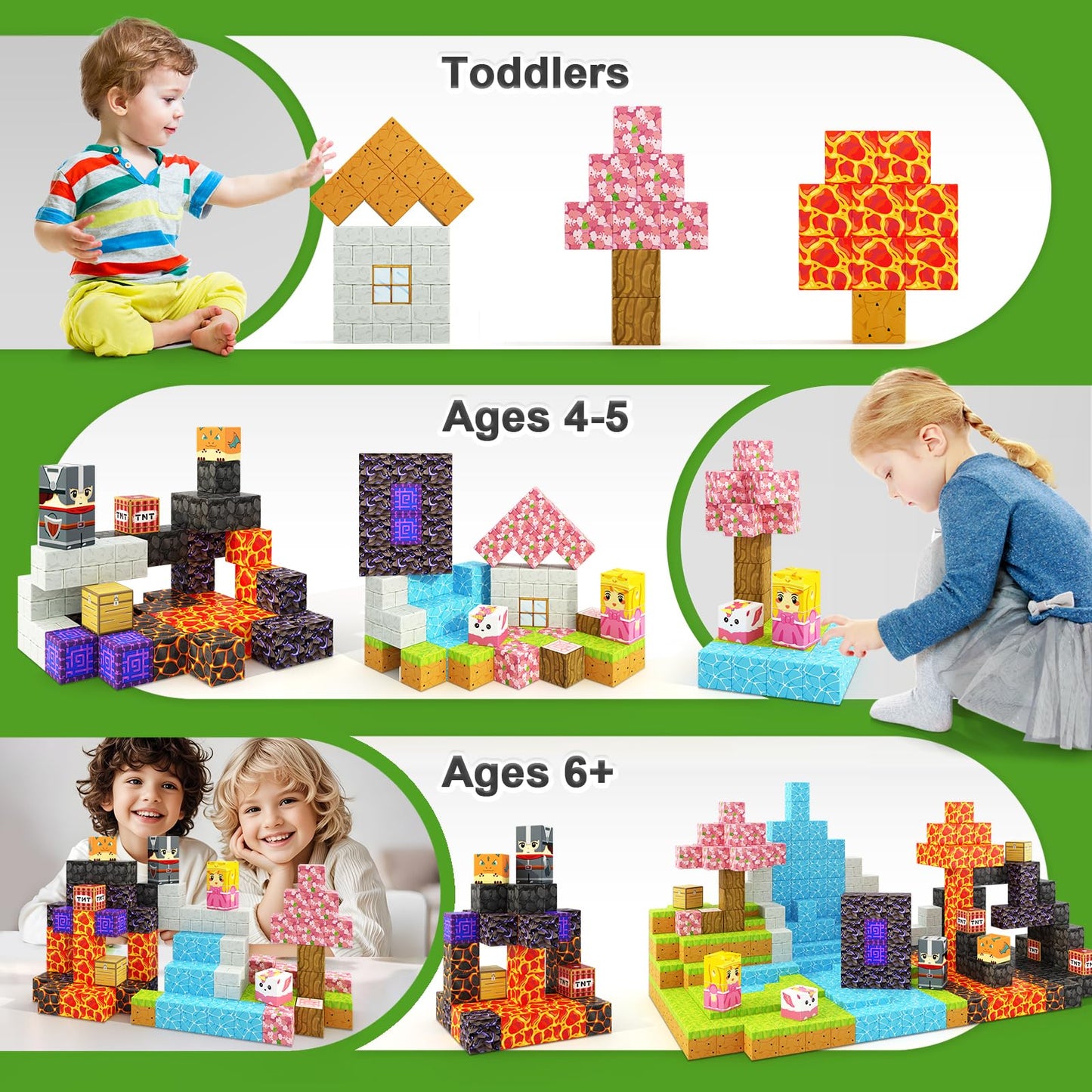 Magnetic building blocks - Build My Magnetic World Magic Portal Set, Magnetic Tiles Toddler Toys Outdoor Toys for Boys and Girls ages 3+, Creative Kids Games Children's Toys