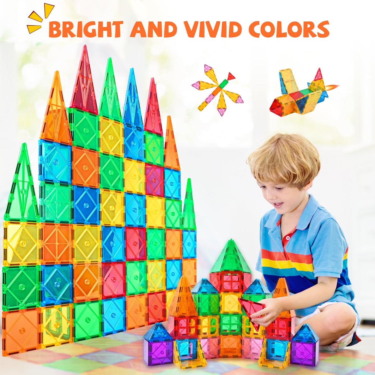 NAETANY Magnetic Building Blocks, Magnetic Toys for Kids, Magnet Construction Set for Boys and Girls, Montessori Learning Toys for Ages 3-8, Educational Gifts.