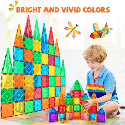 NAETANY Magnetic Building Blocks, Magnetic Toys for Kids, Magnet Construction Set for Boys and Girls, Montessori Learning Toys for Ages 3-8, Educational Gifts.