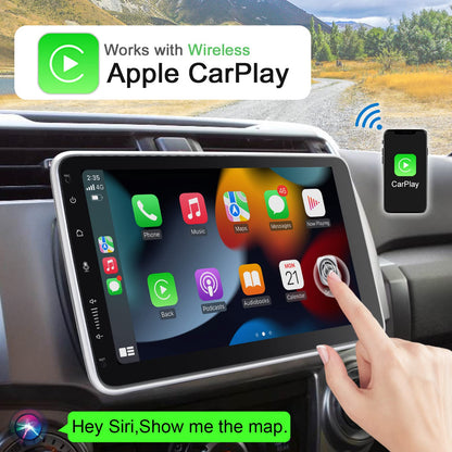 Android 12 car stereo with navigation 10.1 inch screen Built-in DAB+ Wireless Android Auto & Wireless Carplay 1 Din car radio Touch Display with Bluetooth 8 Core 2G+32G WiFi 4G GPS RDS AM Rearview camera