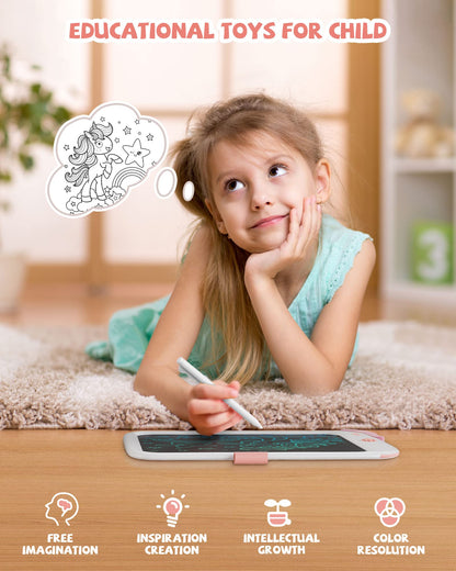 10-inch writing tablet for kids, unicorn toy gifts for girls, toddler kids learning/travel toys, birthday present for 3+ year old girls boys
