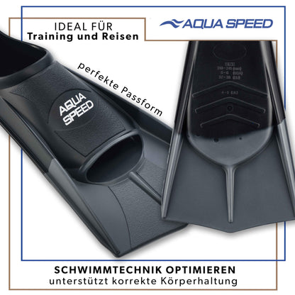 Aqua Speed training fins + Ultrapower backpack | Swim fins | Short fins | Color: silver/26 Size: 31/32