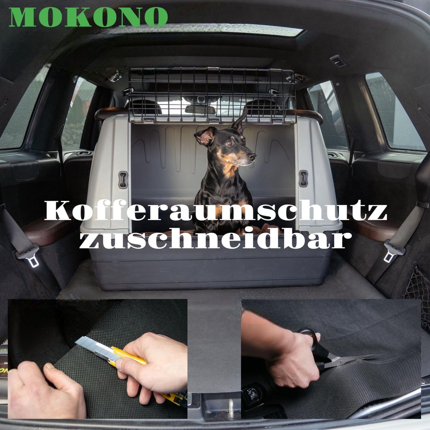 MOKONO® Non-Slip Mat 120 x 100cm - waterproof, universal and customizable non-slip mat | non-slip protective mat for trunk, camping, dog crate, etc. | Available in various sizes