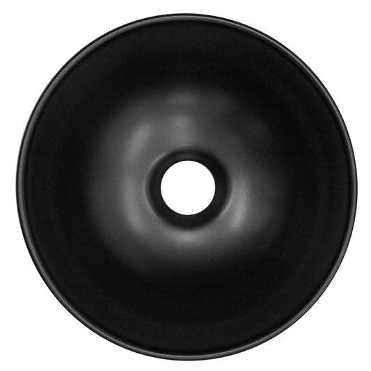 ML-Design ceramic washbasin in matte black Ø 280 x 150 mm, Round countertop basin, Modern washstand, Washbowl with drain hole, Hand washbasin for bathroom/guest toilet.
