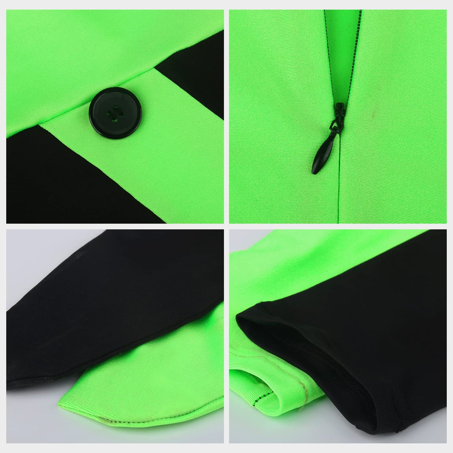 Funhoo Women's Shego Cosplay Costume Bodysuit Jumpsuit with Gloves Leg Bag Green and Black Women's Outfit for Halloween Party Carnival, S