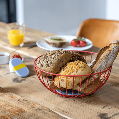 REMEMBER Stylish fruit bowl & bread basket Chilli - Elegant and practical fruit basket - Space-saving fruit storage - Stainless steel, powder-coated