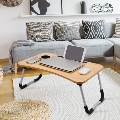 Wa-Very laptop table, lap desk, bed table, laptop stand, notebook desk, folding laptop desk, foldable bed table for reading, bed tray for desk or breakfast tray for bed, and S.