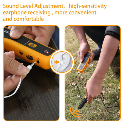 Kolsol F02 underground cable locator, cable locator with headphones, cable tester for pet fence cables, buried cables, irrigation control wires.