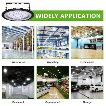 Hondony 10-Pack LED UFO Industrial Lamp, 100W LED Warehouse Light, 6500K Daylight LED High Bay Light, IP67 Waterproof UFO LED Workshop Lamp, LED Floodlight for Factory Warehouses, Stadiums, Workshops.